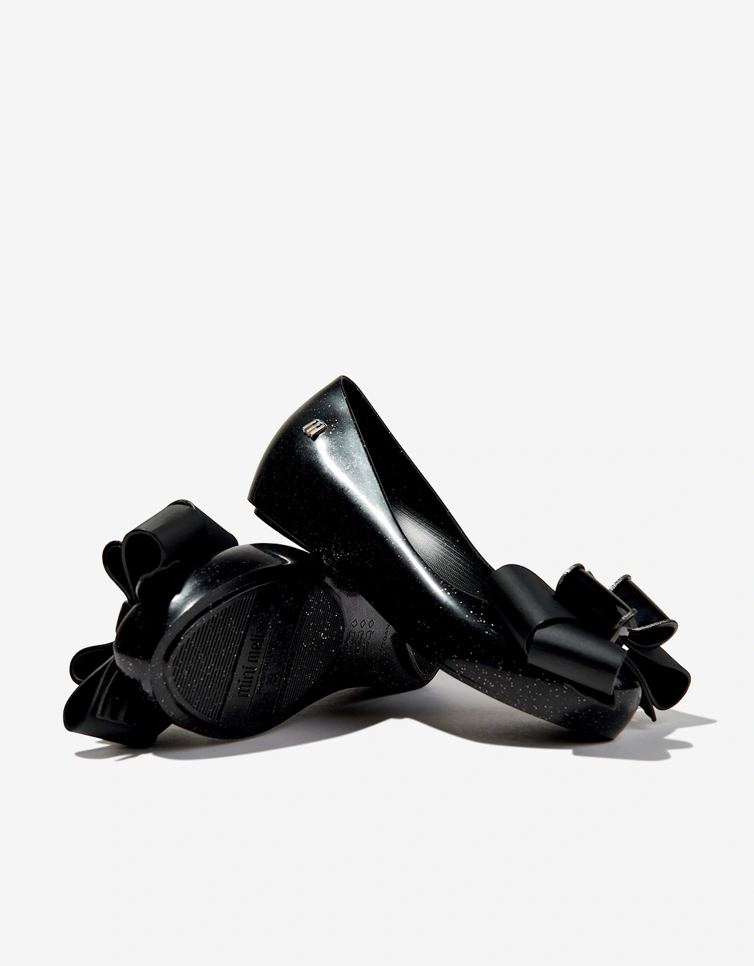 Girls Mini Ultragirl Fab Bow Ballerinas in Black