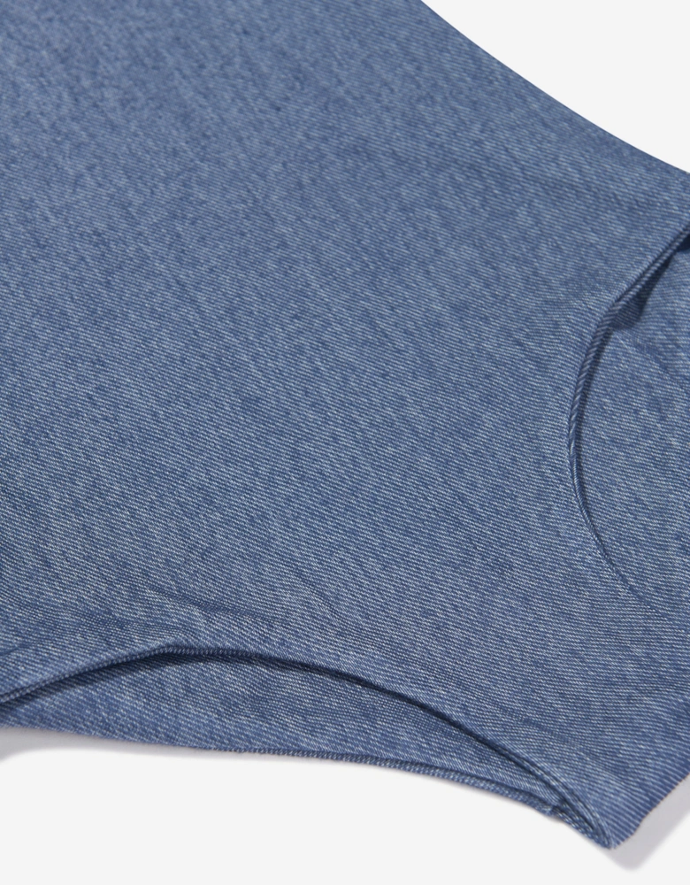 Girls Denim Look Halterneck Swimsuit in Blue