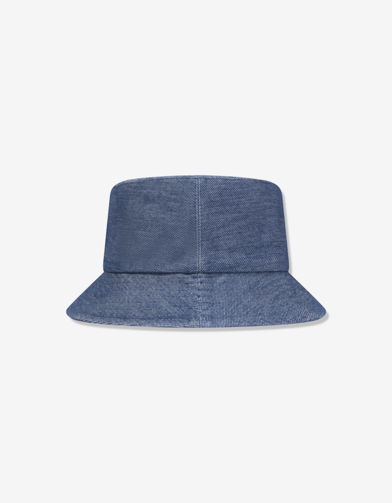 Girls Denim Look Bucket Hat in Blue