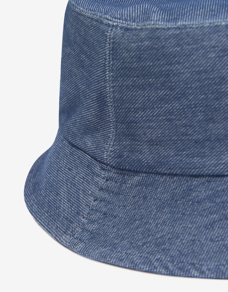 Girls Denim Look Bucket Hat in Blue