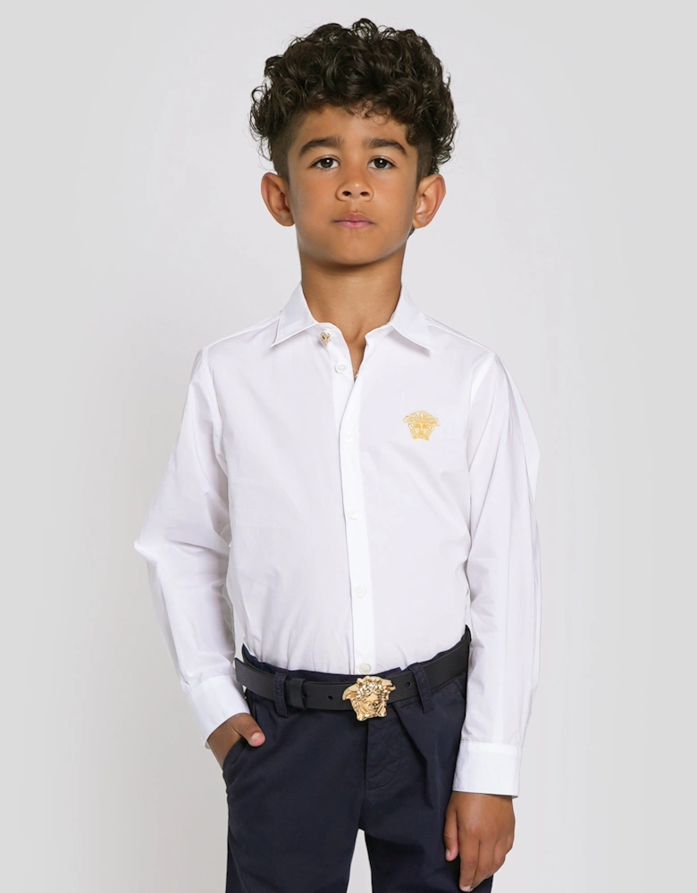 Boys Medusa Logo Shirt in White