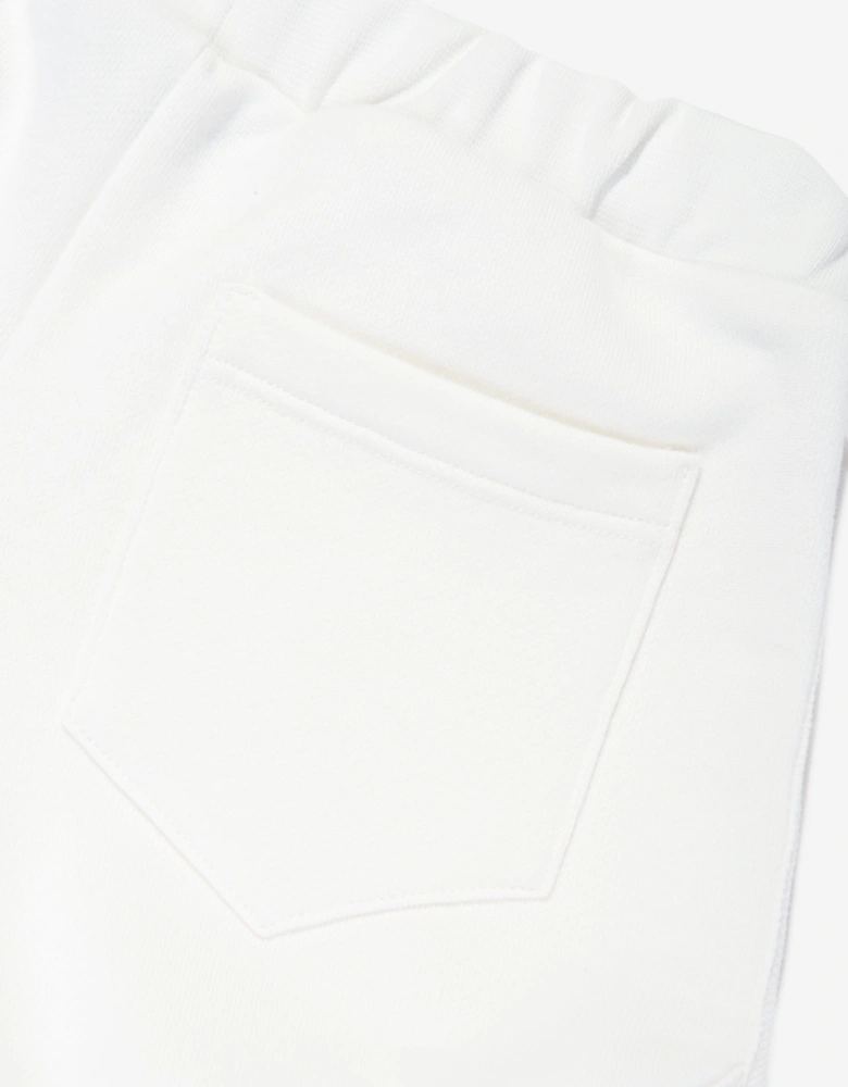 Girls Embroidered Logo Shorts in White