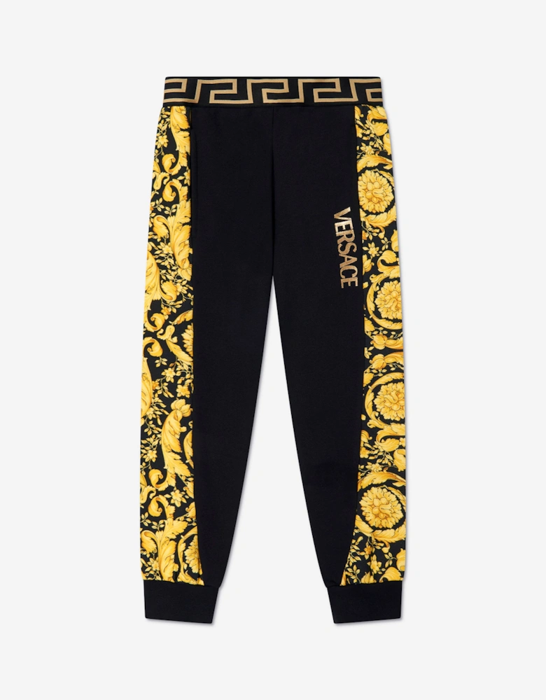 Boys Barocco Logo Joggers in Black