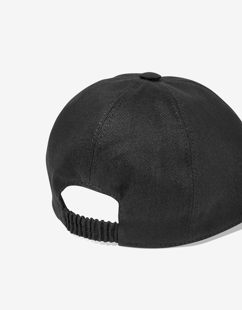 Kids Embroidered Logo Cap in Black
