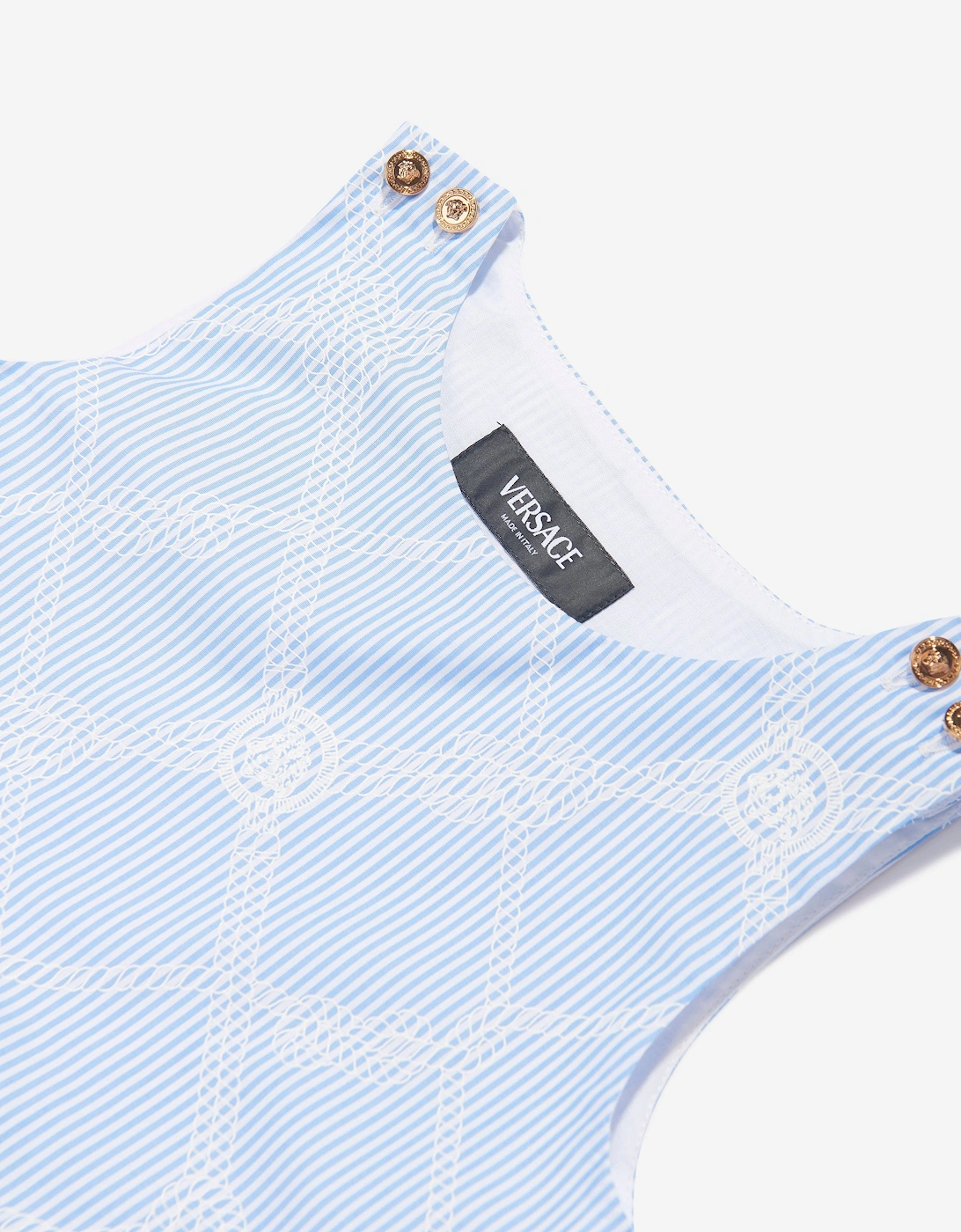 Girls Rope Logo Print Dress in Blue
