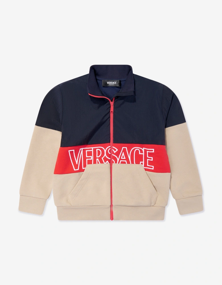 Boys Logo Zip Up Top in Multicolour