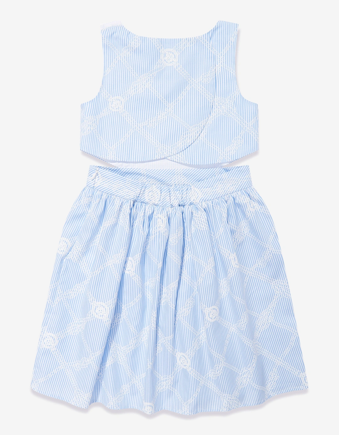 Girls Rope Logo Print Dress in Blue