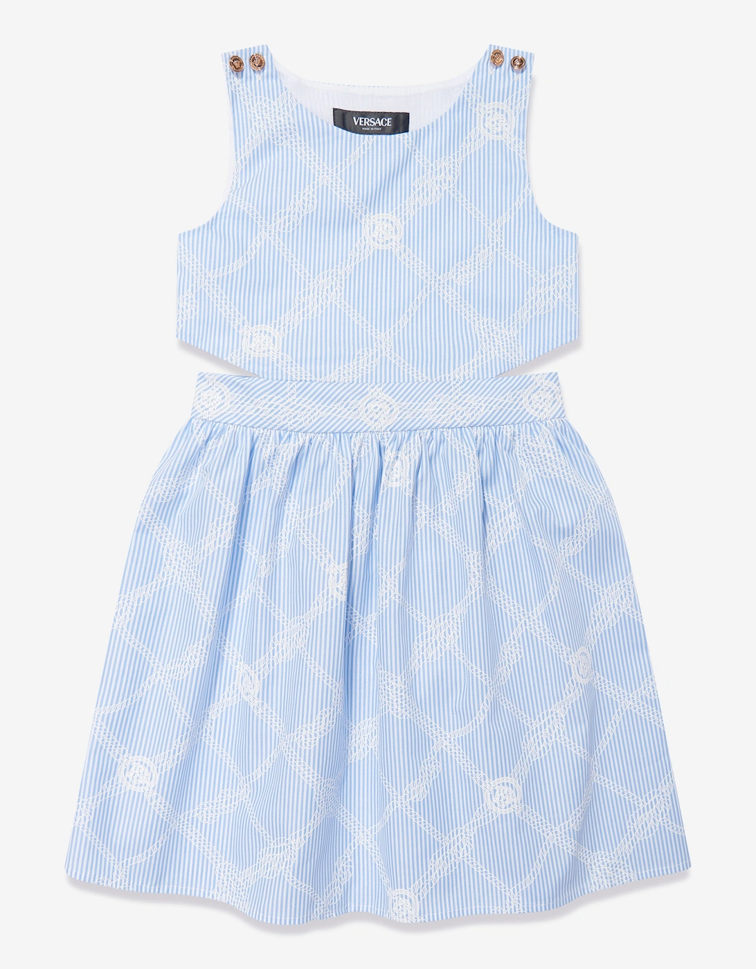 Girls Rope Logo Print Dress in Blue, 6 of 5