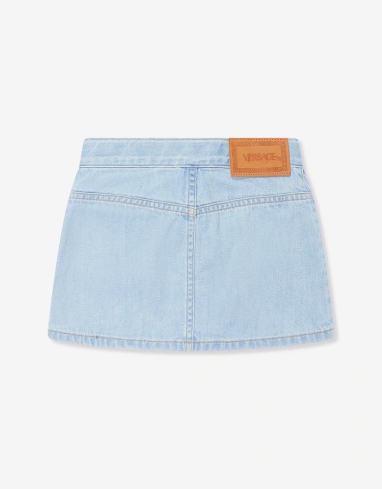 Girls Star Denim Skirt in Blue