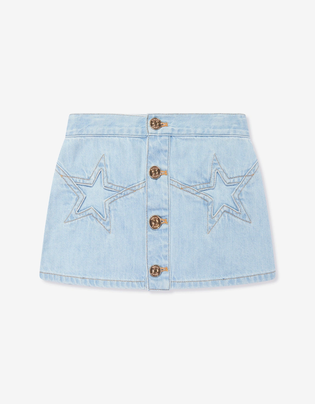 Girls Star Denim Skirt in Blue, 5 of 4