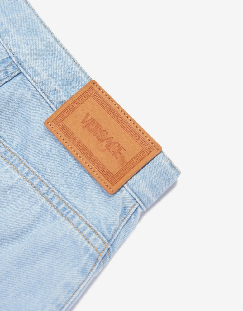 Girls Star Denim Skirt in Blue