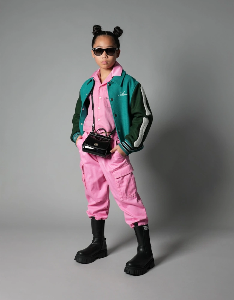 Girls Cargo Trousers in Pink