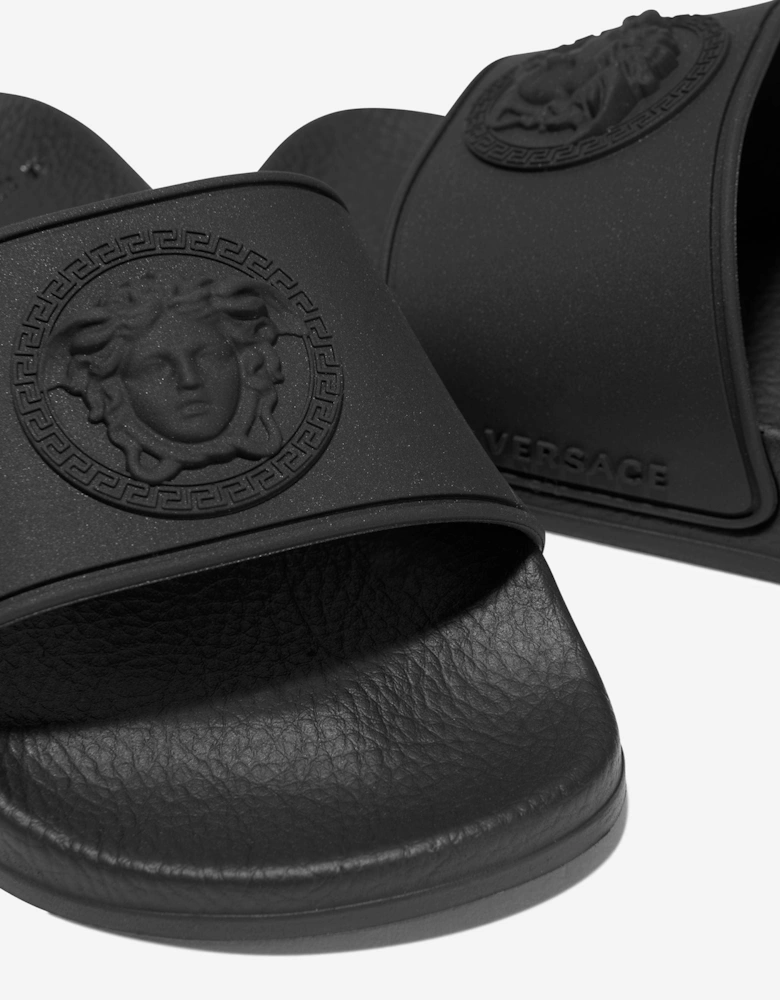 Kids Medusa Logo Sliders in Black