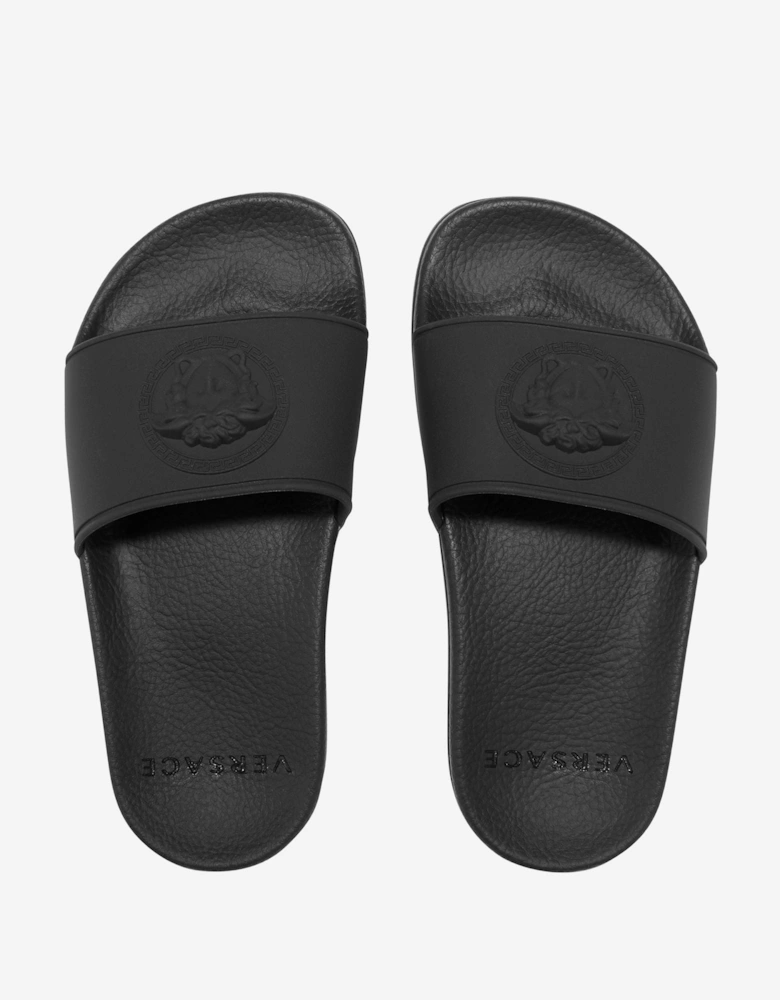 Kids Medusa Logo Sliders in Black