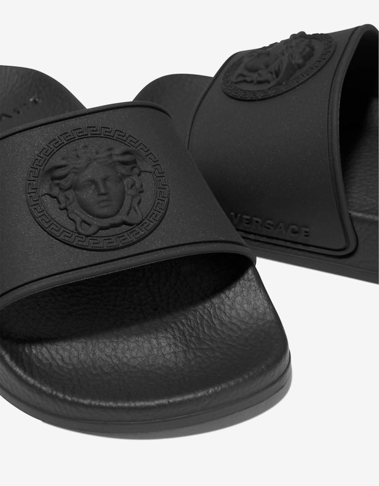 Kids Medusa Logo Sliders in Black