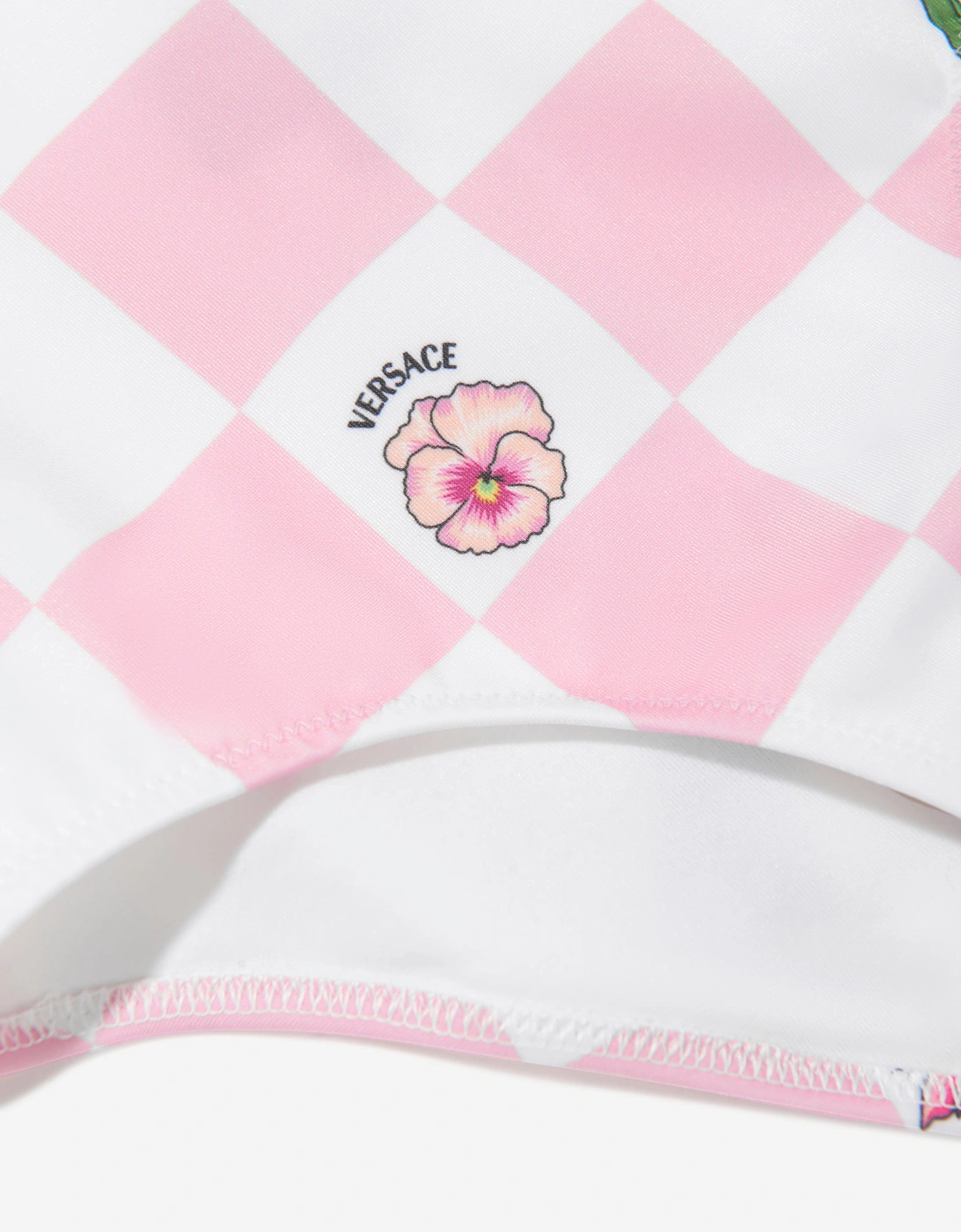 Girls Damier Flowers Swimsuit in Pink