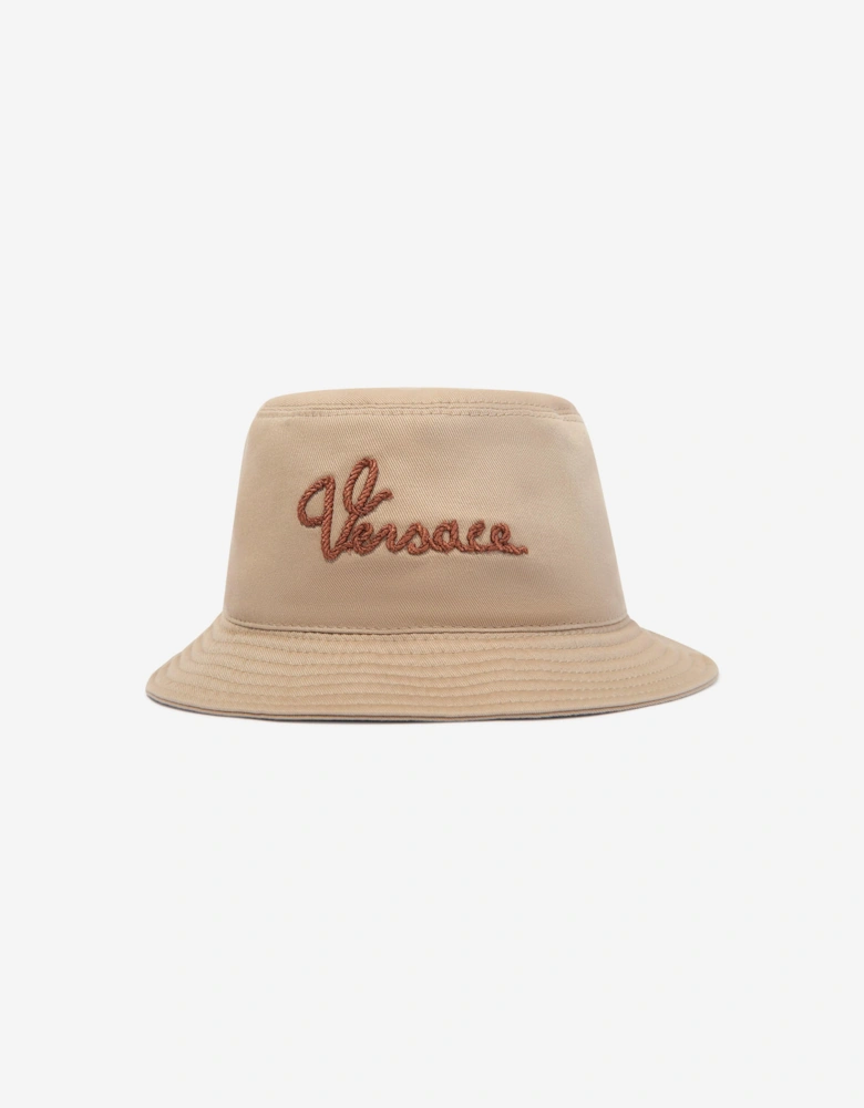 Kids Logo Bucket Hat in Beige