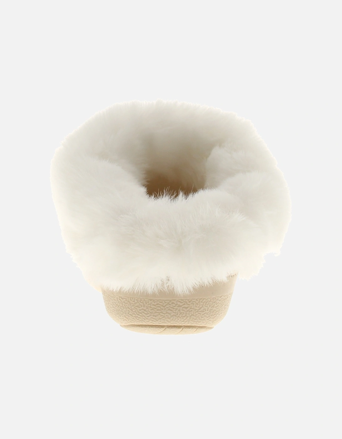 Womens Mule Slippers Faux Fur Lining Collar Fern beige UK Size