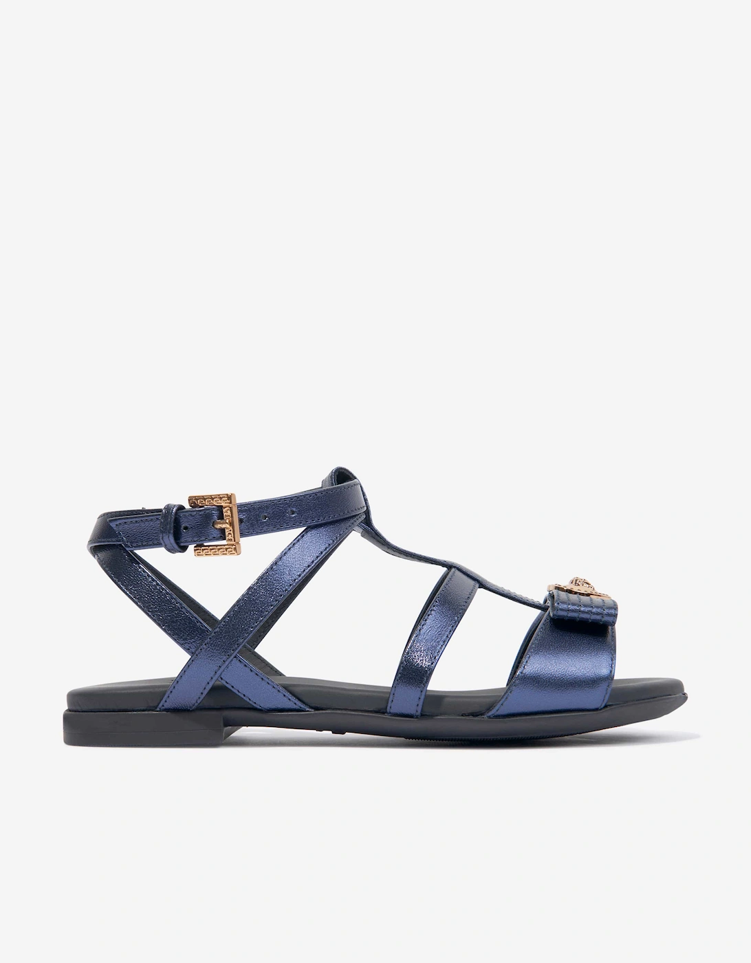 Versace Girls Navy  Medusa Heart Sandals  - Size Eu 31 UK 12.5 Kids