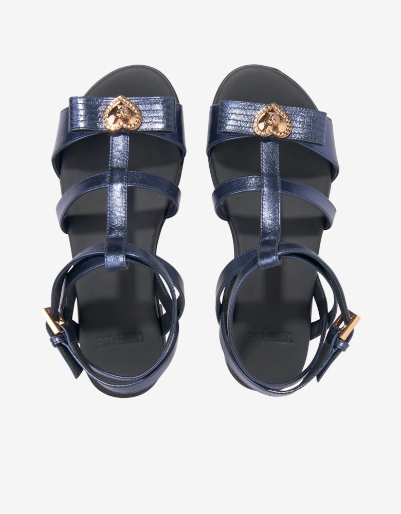 Girls Medusa Heart Sandals in Navy