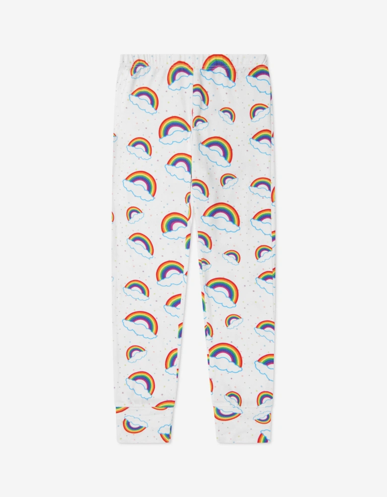 Girls Rainbow Pyjamas Set in Multicolour