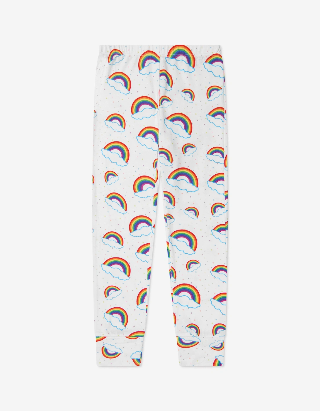 Girls Rainbow Pyjamas Set in Multicolour