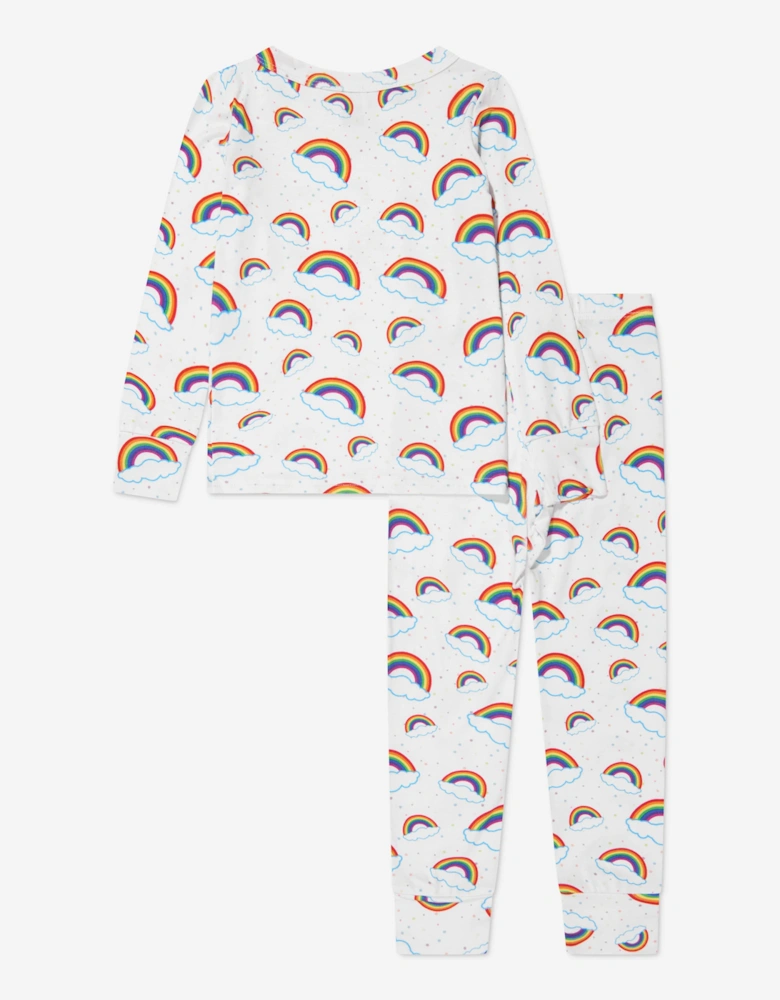 Girls Rainbow Pyjamas Set in Multicolour