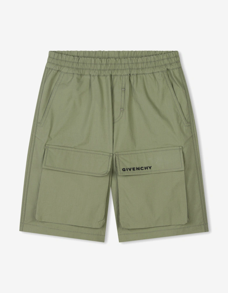 Boys Pocket Flap Bermuda Shorts in Green