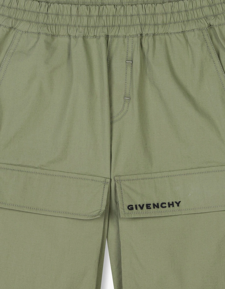 Boys Pocket Flap Bermuda Shorts in Green