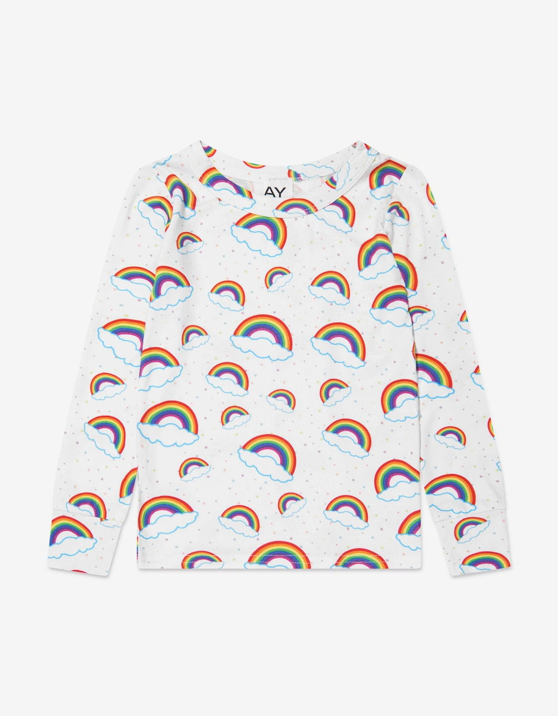 Girls Rainbow Pyjamas Set in Multicolour