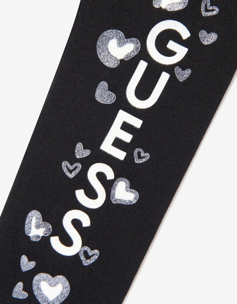 Girls Logo Leggings in Black