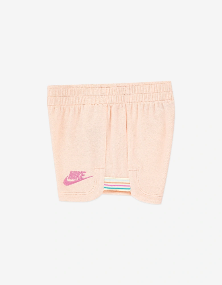 Girls Lets Roll Terry Towel Short Set in Pink