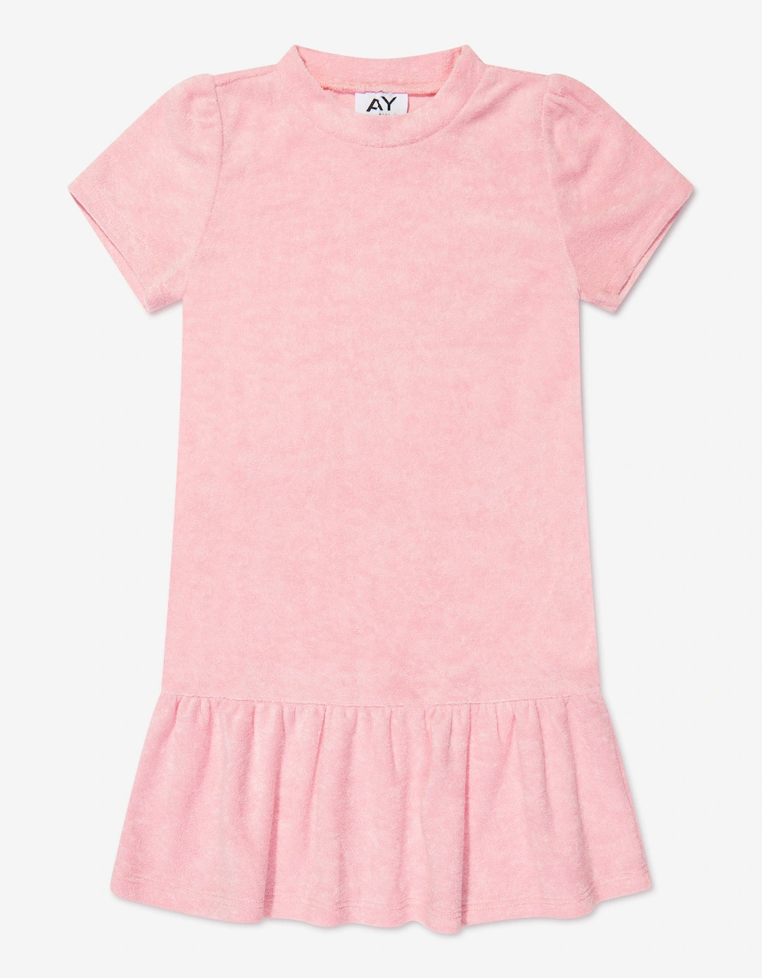 Girls Towelling Mini Dress in Pink, 6 of 5