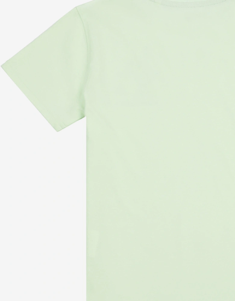 Girls Athletics Tennis Cartoon Graphic T-Shirt in Green