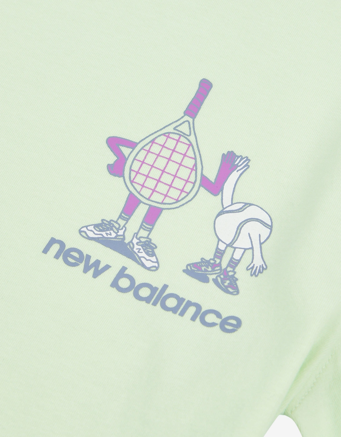 Girls Athletics Tennis Cartoon Graphic T-Shirt in Green