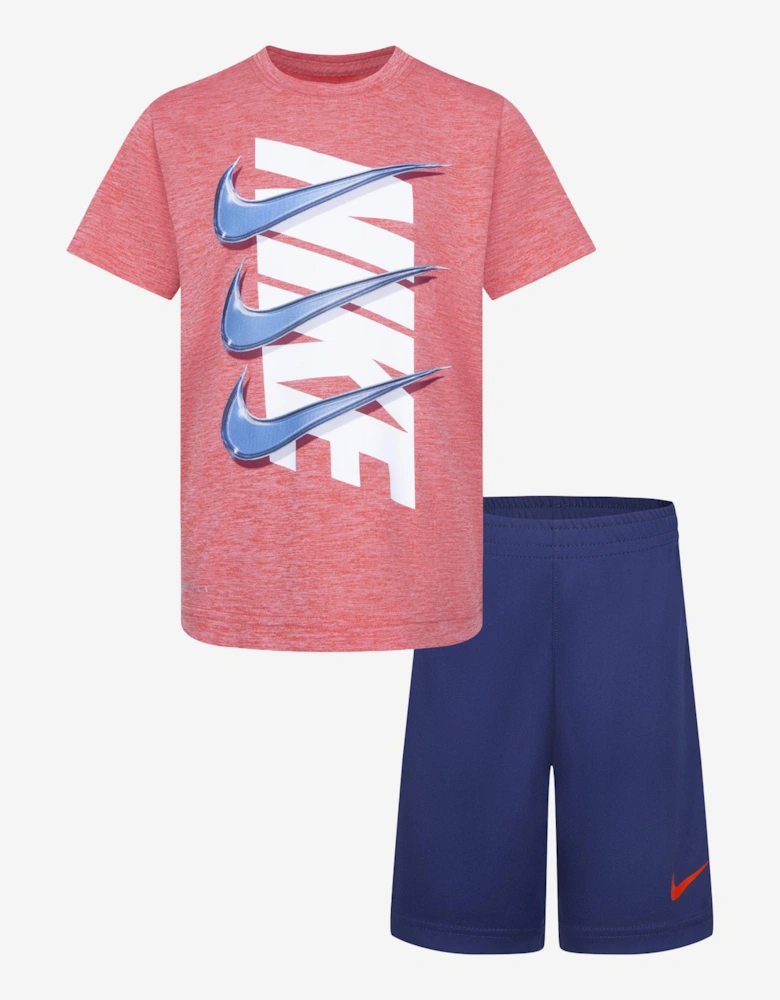 Boys Dri-Fit Dropset Short Set in Red