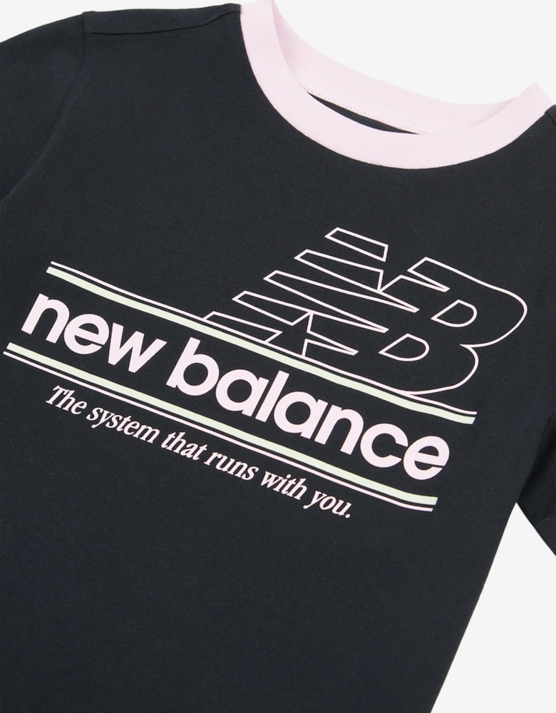 Girls Systems Graphic T-Shirt in Black
