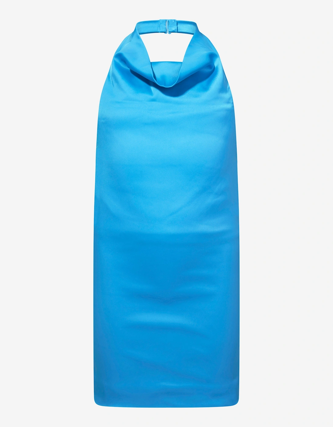 Girls Backless Satin Midi Dress in Blue