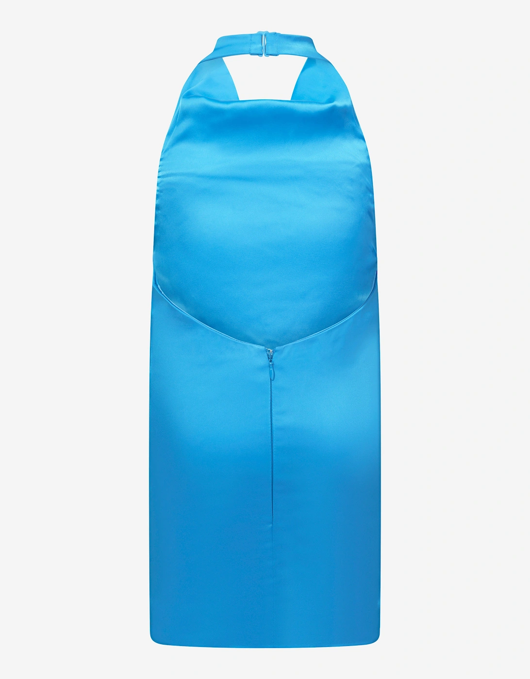 Girls Backless Satin Midi Dress in Blue