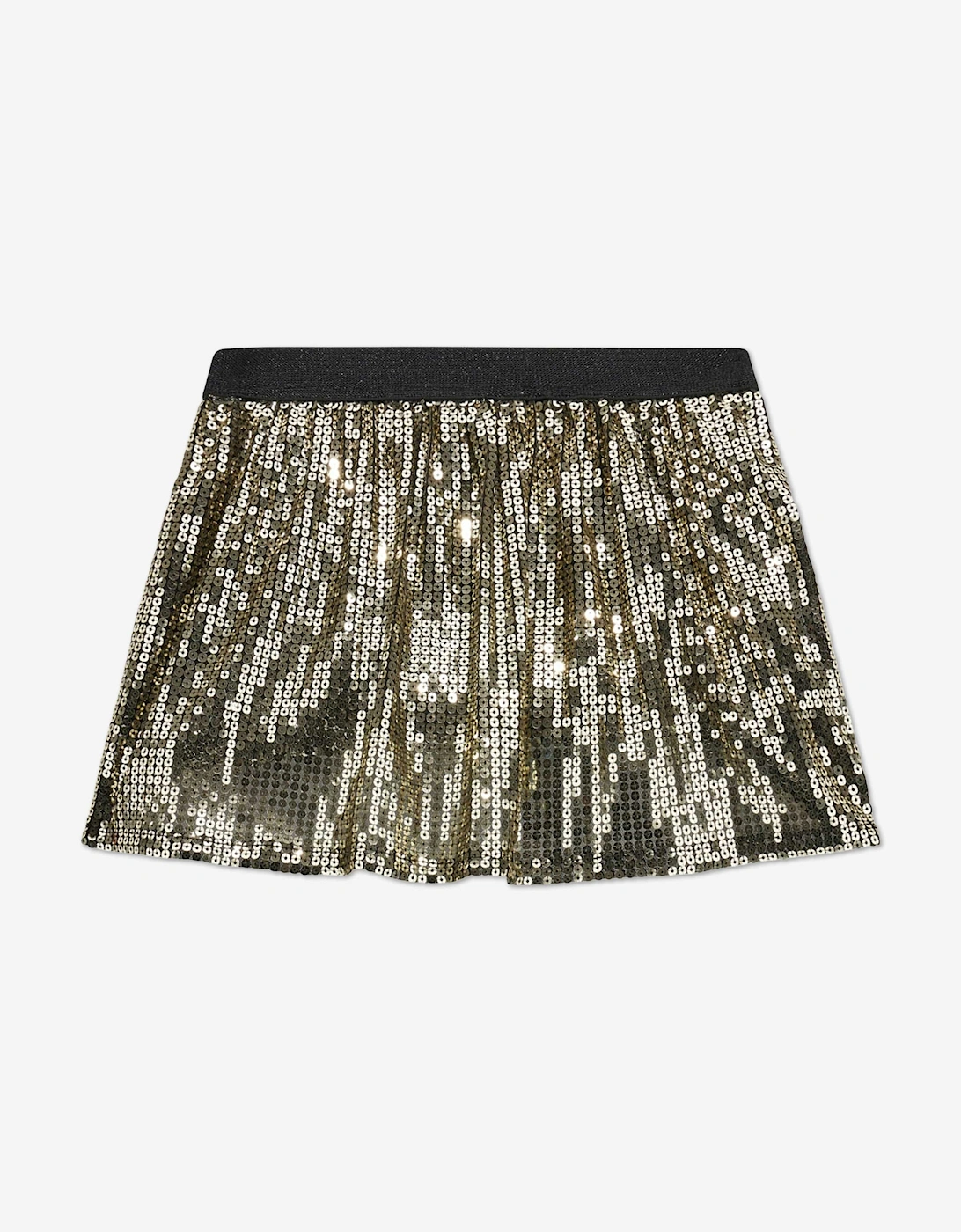 Girls Sequin Mini Skirt in Gold