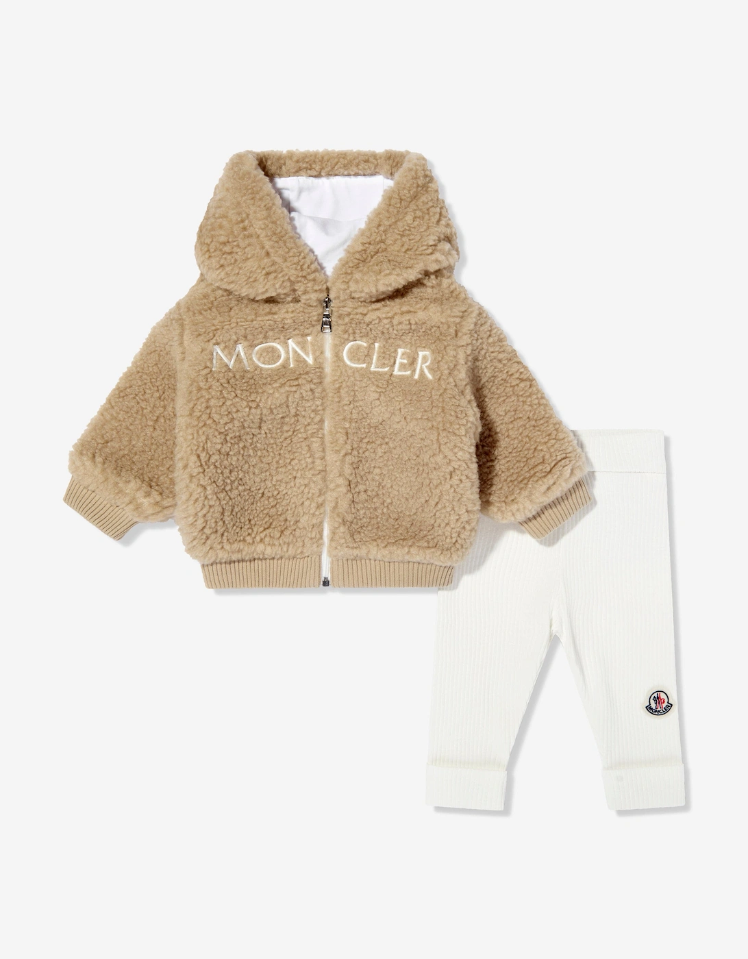 Baby Teddy Fleece Outfit Set in Beige, 5 of 4