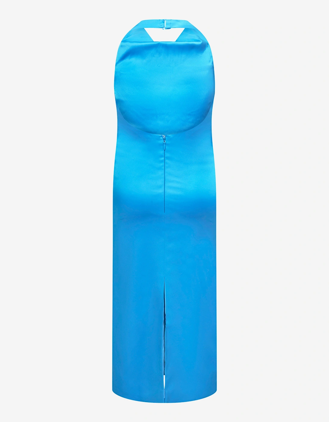 Girls Backless Satin Maxi Dress in Blue