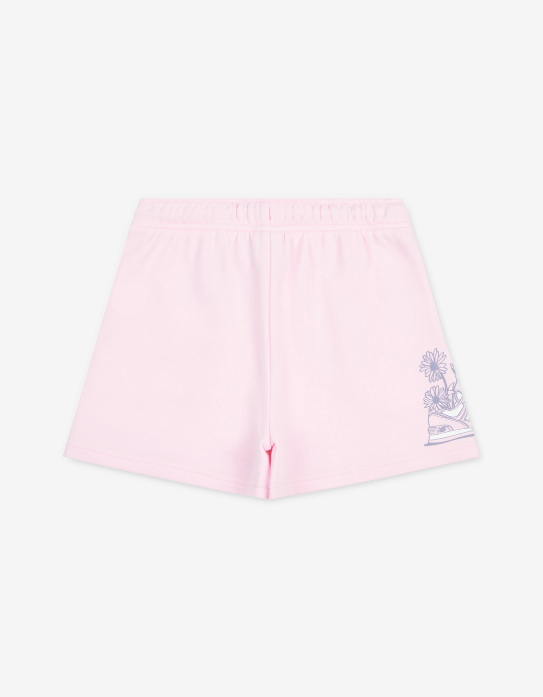 Girls Floral Sneaker Graphic Shorts in Pink
