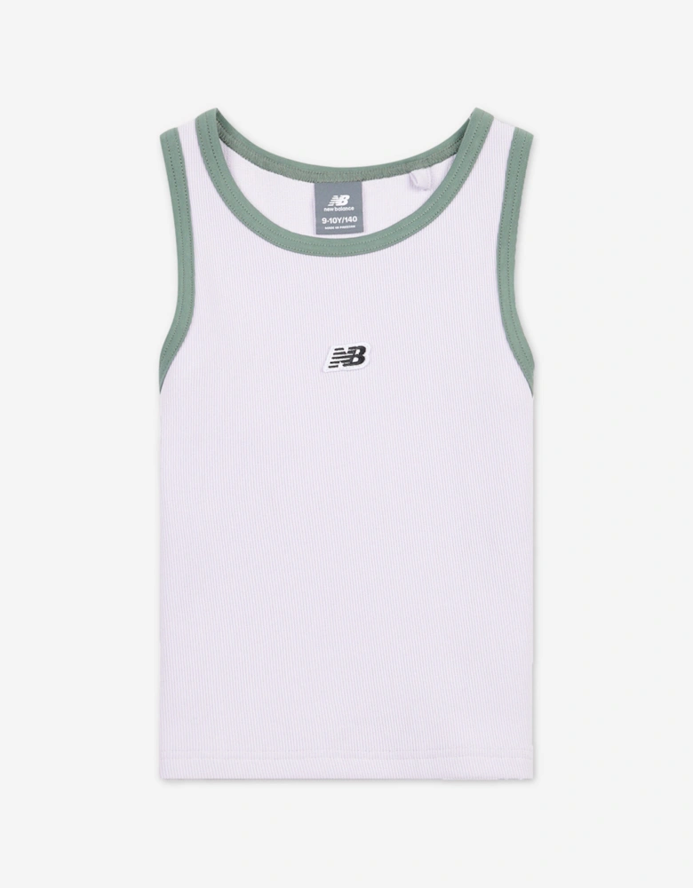Girls Premium Rib Vest Top in Purple