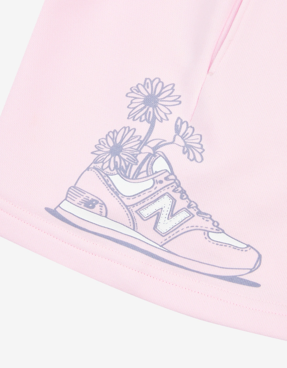 Girls Floral Sneaker Graphic Shorts in Pink