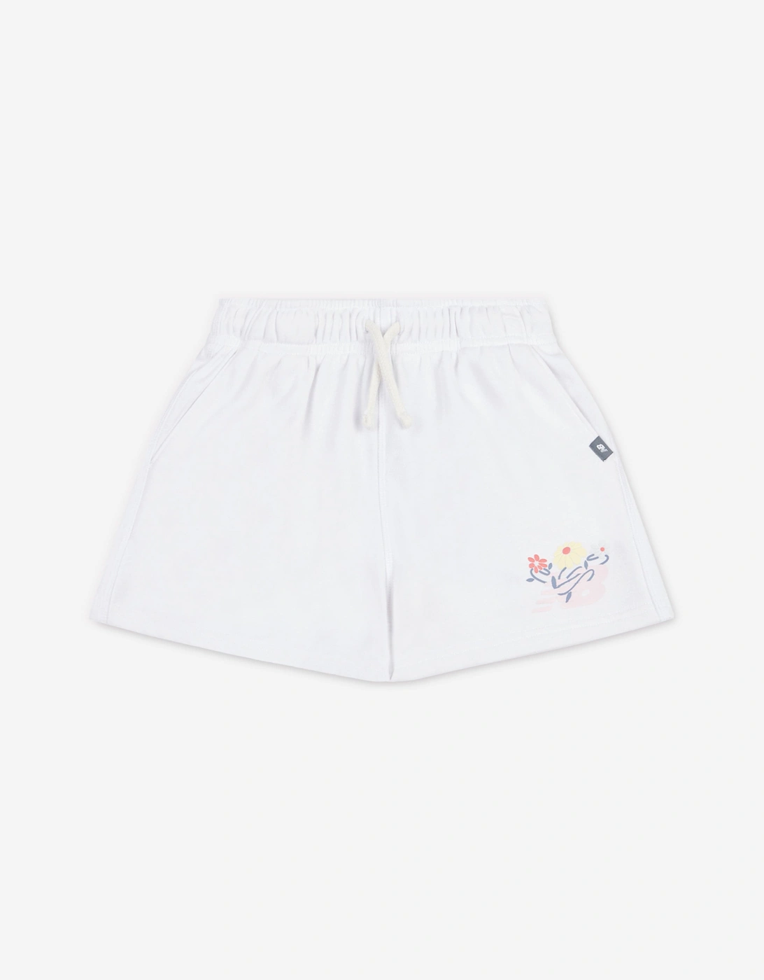 Girls Floral Vines Graphic Shorts in White, 5 of 4