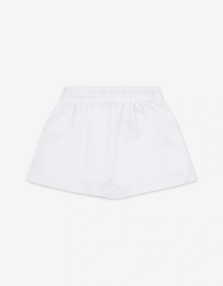 Girls Floral Vines Graphic Shorts in White