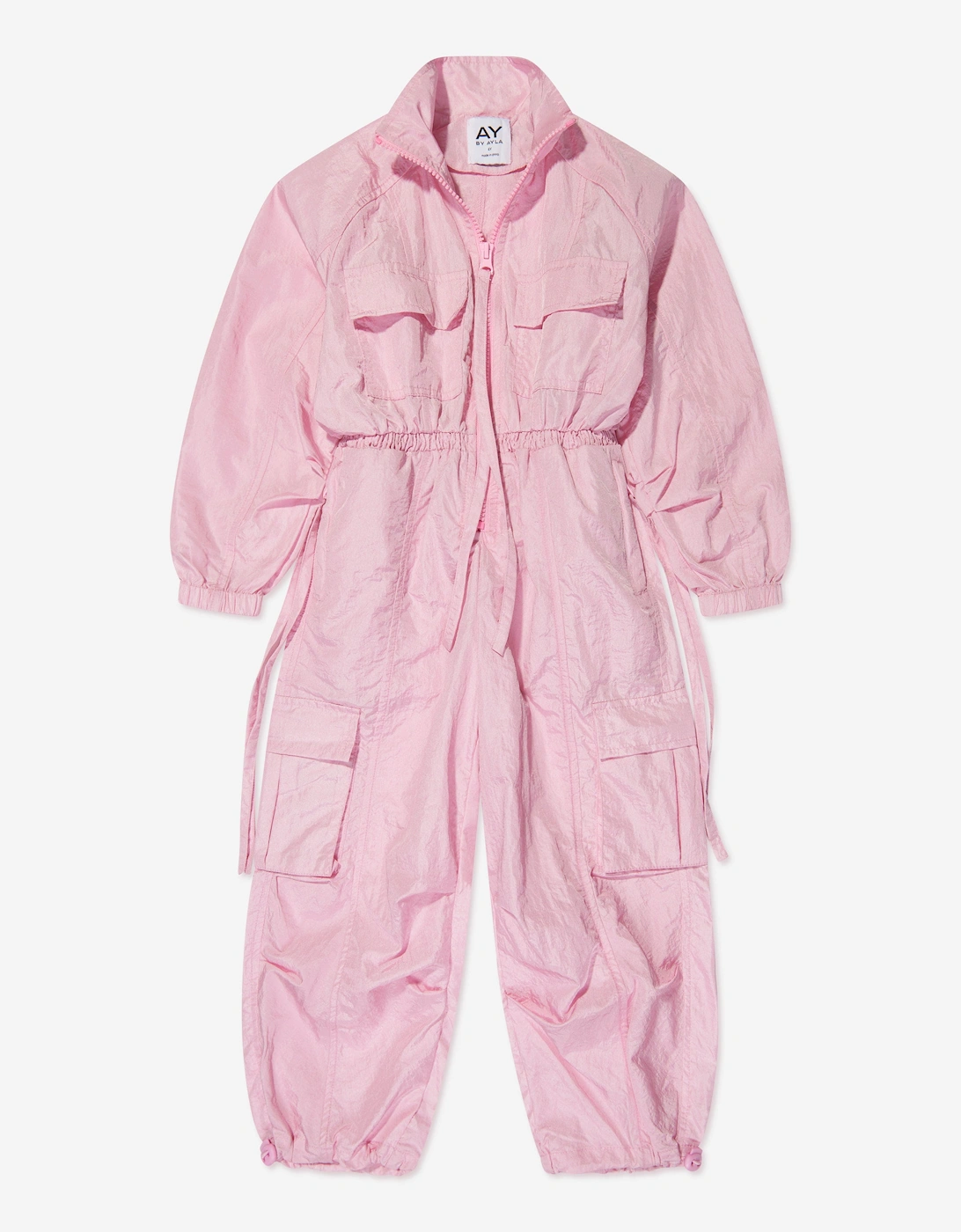 Girls Nylon Jumpsuit in Pink