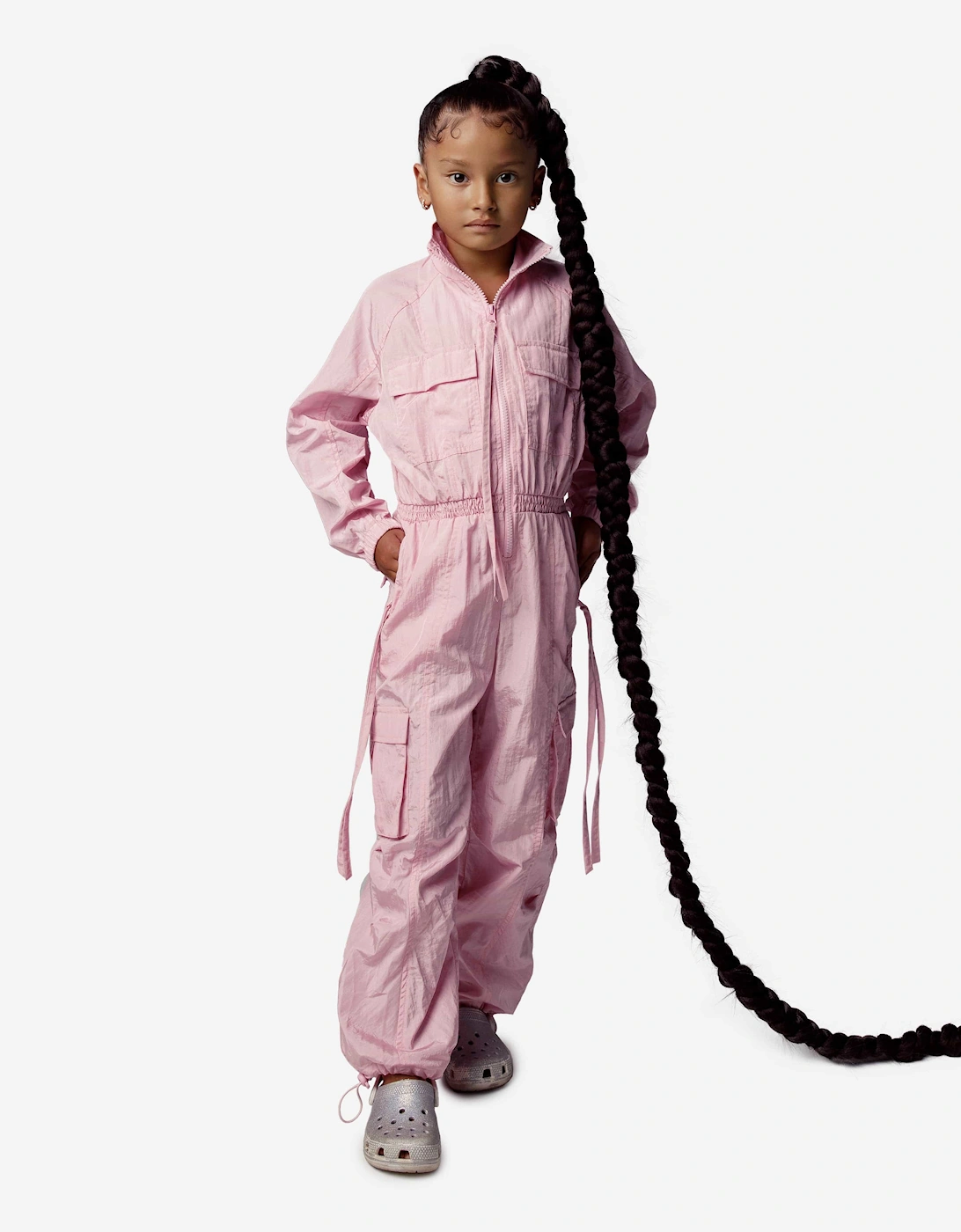 Girls Nylon Jumpsuit in Pink, 6 of 5