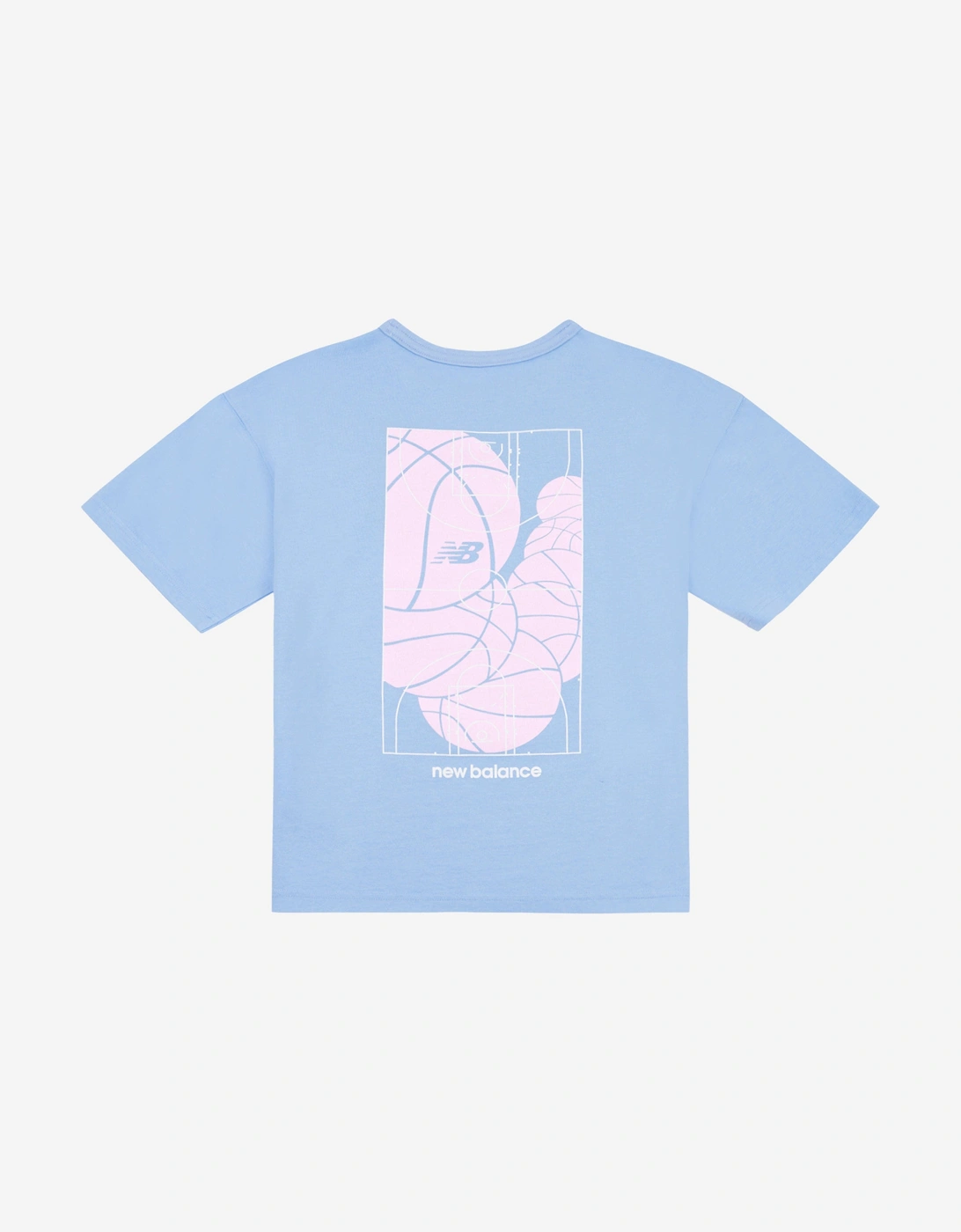 Girls Hoops Court Graphic T-Shirt in Blue
